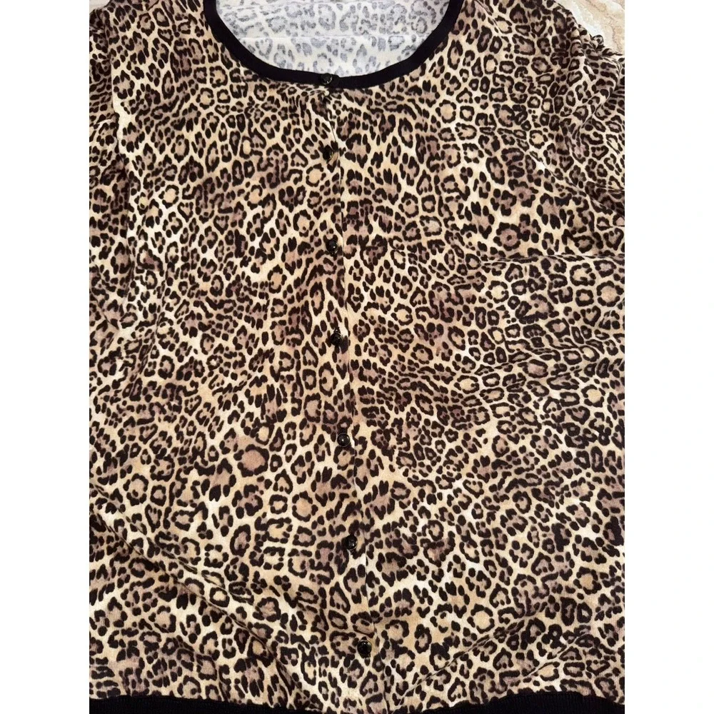 2 Piece Jones New‎ York Leopard Print Cardigan (Sz 3X) And Tank Top (Sz 2X) - Picture 5 of 15